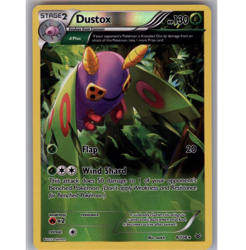 Dustox (8 Delta) Reverse Holo Rare XY - Roaring Skies 8/108 NM