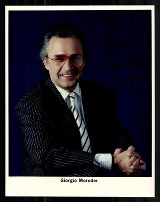 Giorgio Moroder Italian Music Producer Large Photo Original Sign + G 51128