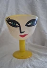 KOSTA BODA OPEN MINDS ULRICA HYDMAN VALLIEN GLASS YELLOW -PEDESTAL VASE WITH TAG