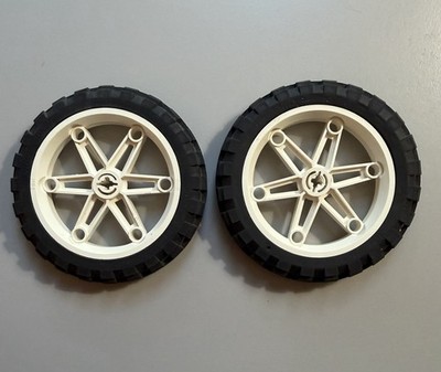2 Lego Mindstorm Technic 81.6 x 15 Wheels Tires Motorcycle Parts 2902 2903