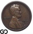 1915-S Lincoln Cent Wheat Penny, Better Choice, Choice AU++
