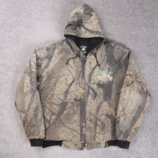 Vintage Camo Large Made in USA Heavyweight Full Zip Hooded Jacket