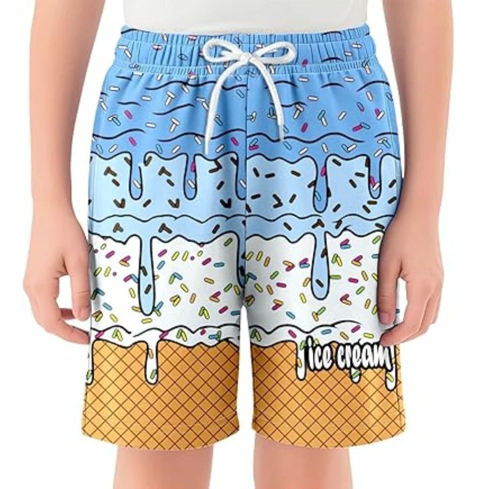 Pantalones Cortos Hawaianos de Béisbol Helado Goteo Niños Personalizados Juveniles Equipo Deportivo Regalo Foto 3 de 4