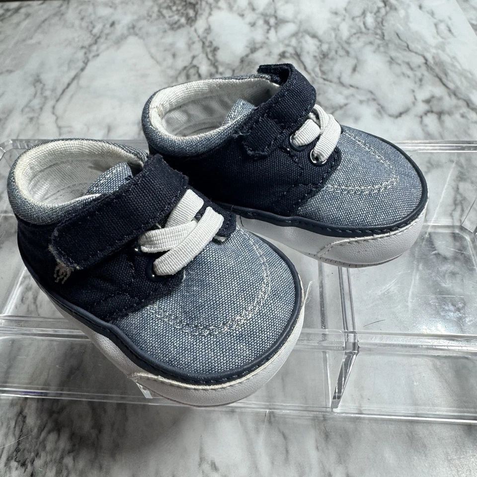 Polo Ralph Lauren 婴儿床 婴儿床 0 码 新生儿蓝色牛仔弹力 — 第 3/4 张图片