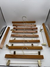 Polo Ralph Lauren Wood Bottom Hanger Lot of 10 Clips Pants Skirts 14