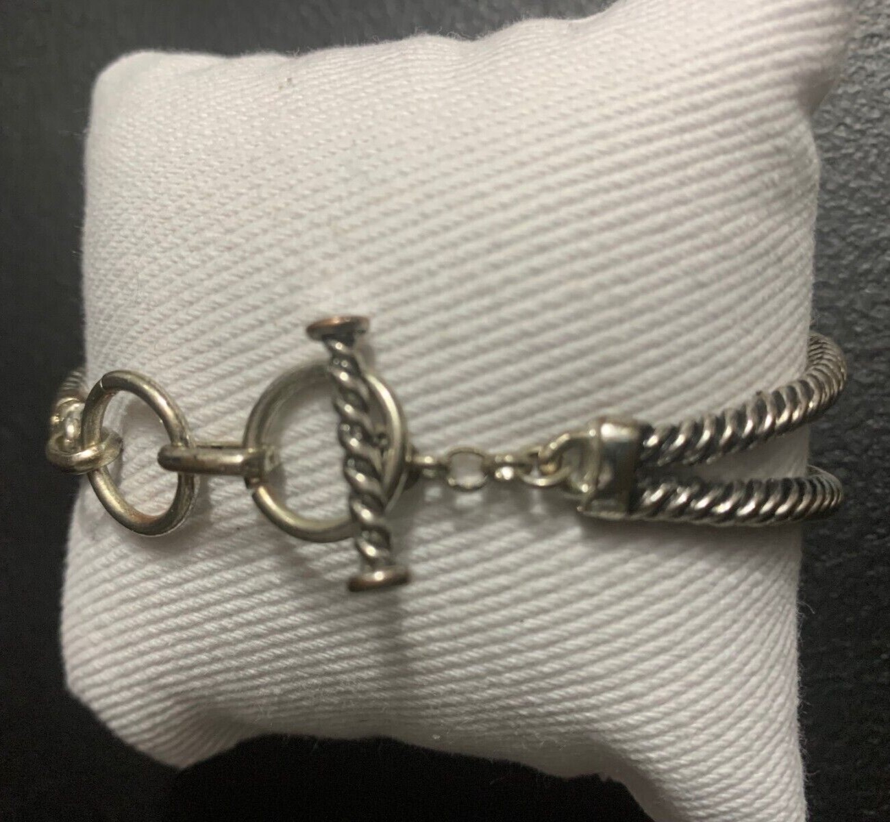 Cable Link Toggle Clasp Bracelet- Silver colored,… - image 6