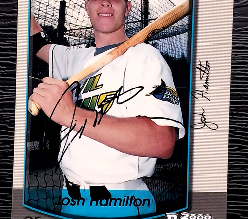 JOSH HAMILTON MVP SLUGGER AUTOGRAPHED SIGNED 2000 BASEBALL CARD JSA AUCTION LOA - Picture 3 of 3