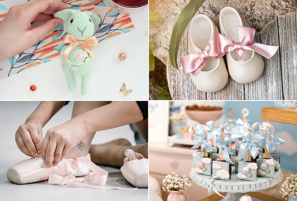 Craftdady Satinband Himmelblau – 20 M, 2,5 Cm Breit, Doppelseitig, Für Geschenke, Hochzeit, Haarschleifen, Basteln
