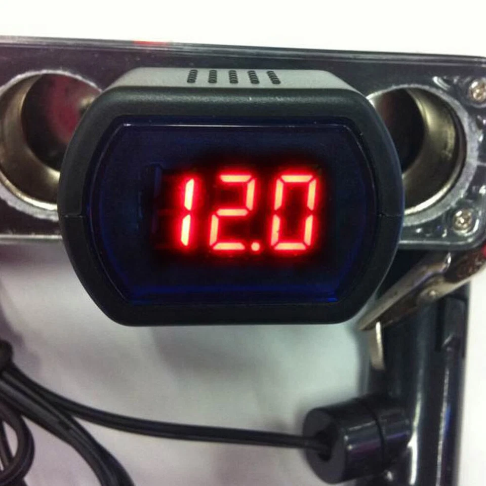 Digital LED Car Auto Cigarette Lighter Volt Voltage Gauge Meter Monitor 12V24V - Image 2 of 4