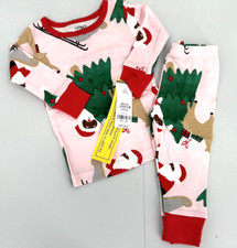 CARTER'S TWO PIECE CHRISTMAS PAJAMAS Infant Girl Size 9 Months Pink
