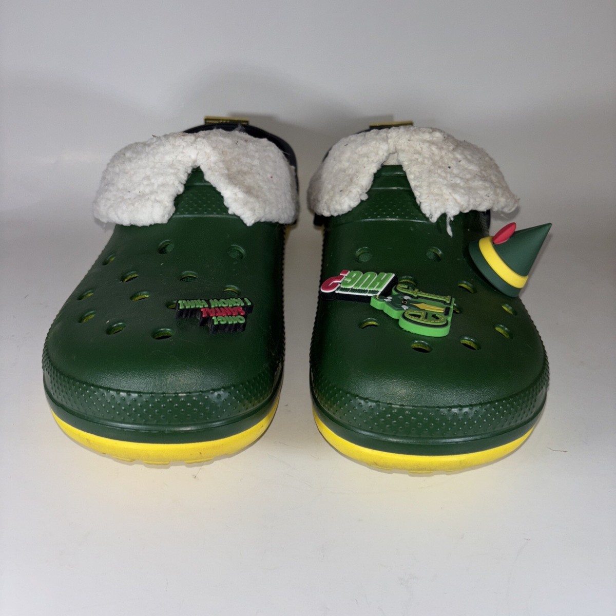 Crocs X Elf Movie Slip On Mens Size 14 Comfort Green Yellow White