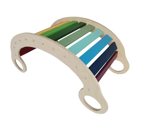 Large Pikler Set of 3 item, Climbing Ramp and Slide, Arch, Triangle, Rocker Kids - Picture 8 of 53