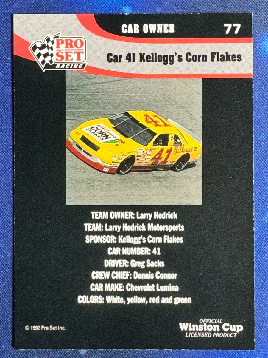 1992 Pro Set Winston Cup - Greg Sacks #77 for sale online | eBay