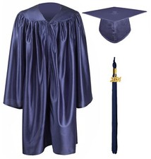 Shiny Kindergarten  Preschool Graduation Gown Cap Set with 2024 Tassel Navy ...