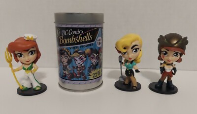 DC Comics Lil Bombshells Lot Rare Black Canary Mera Hawkgirl Figures