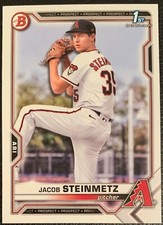 2021 BOWMAN DRAFT JACOB STEINMETZ ARIZONA DIAMONDBACK PROSPECT #BD-83 1ST BOWMAN
