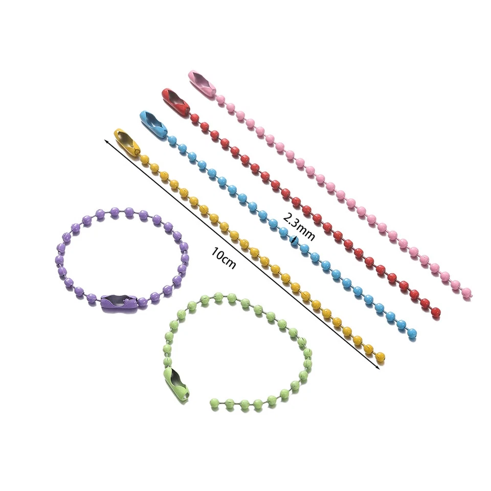 10件装彩色球珠链适合钥匙链手牌连接器DIY — 第 2/4 张图片