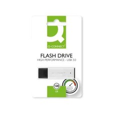 Image of Q-Connect Black/Silver USB 3.0 High Performance 128GB Flash Drive KF11509
