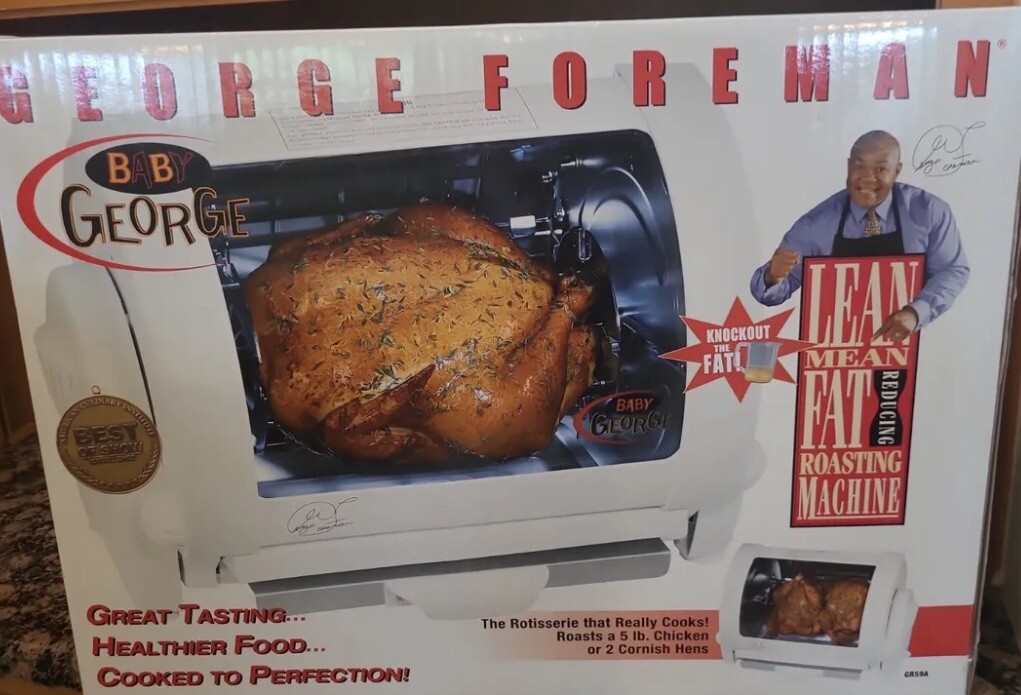 Rôtissoire Compacte George Foreman Baby George GR59A – 950W, Blanc, Occasion