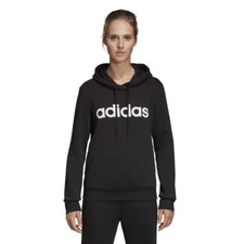 Adidas Essential Linear Womens size S Black Fleece Hoodie Pullover Sweatshirt