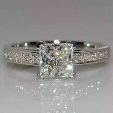 2.75Ct Princess Cut VVS1 Lab Created Diamond Engagement 14K White Gold FN Ring