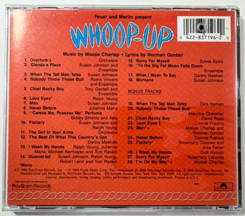 Whoop-Up CD Susan Johnson, Paul Ford Original Cast 837 196-2 - Picture 2 of 3