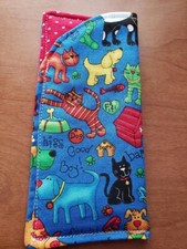 Handmade Glass Case, Cats and Dogs, Opens On Left Side