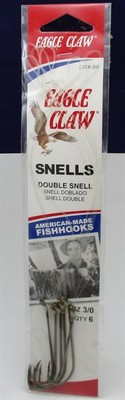Eagle Claw 231XH-3/0 Bronze Snell Hooks Size 3/0
