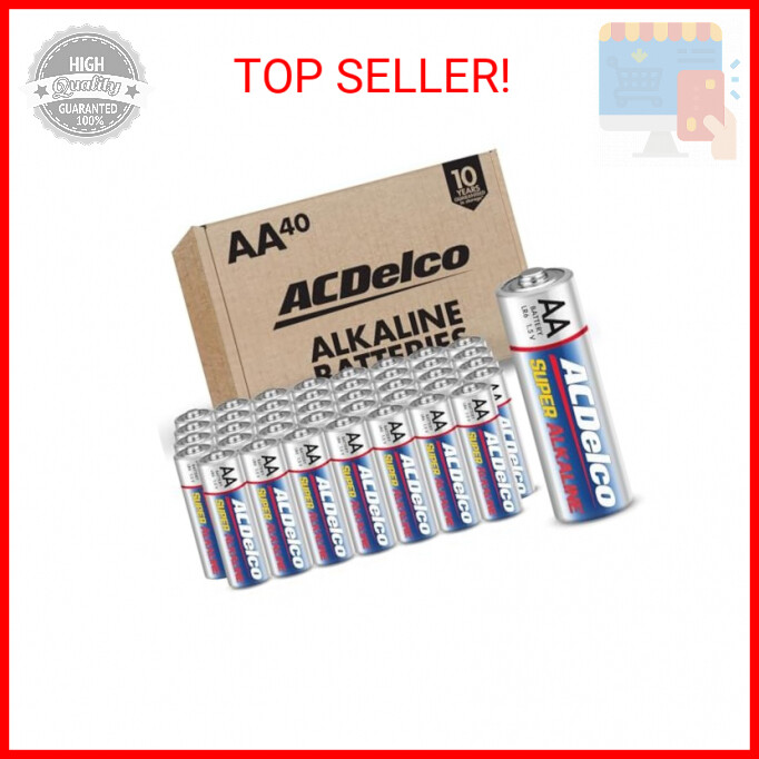 ACDelco 40-Count Double AA Batteries, Maximum Power Super Alkaline Battery, 10-Y