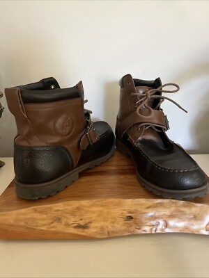 Polo Ralph Lauren Wheathill Brown Leather Lace Up Boots Size 11D