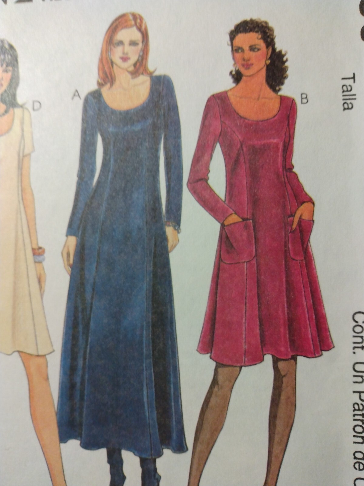 quick MCCALLS 9456 women 8 10 12 dress scoop neck princess seam pocket