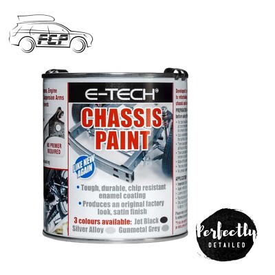 E-TECH JET BLACK CHASSIS PAINT BRUSH ON CHIP RESISTANT CAR VAN TRAILER 500ML