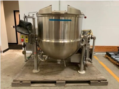CLEVELAND RANGE #HAMKDL 150 CC T S, 150 GAL. TILT STEAM KETTLE w HORIZ AGITATION