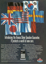 1991 Amoco Silver Gasoline Guarantee Gas vintage Print AD Advertisement