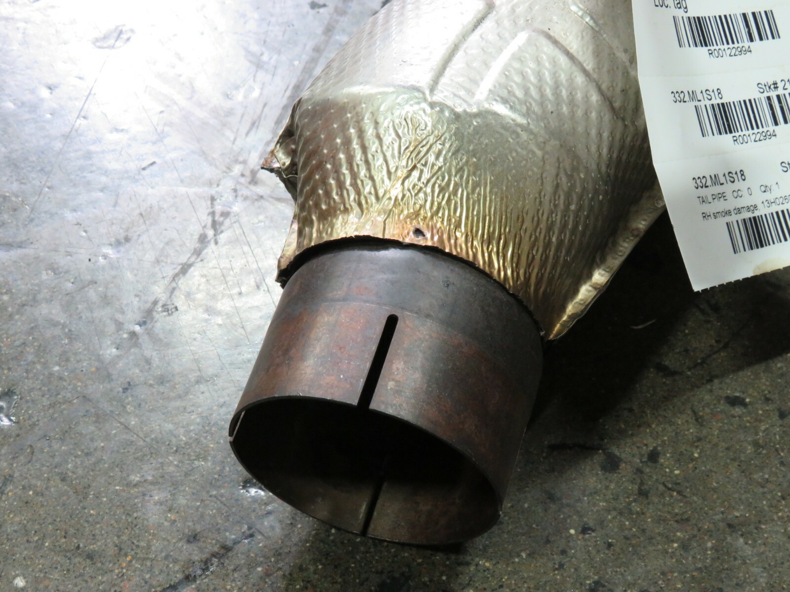 McLaren 570S, RH, Right Tail Pipe, Used, Smoke Damage, P/N 13H0260CP