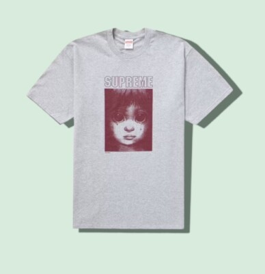 Supreme x Margaret Keane Teardrop Tee Heather Gray Men's L