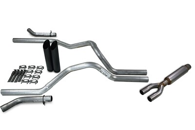 Ford F150 15-20 2.5'' Dual Exhaust Kits Glasspack Corner Exit Black Tips