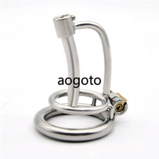 Stainless Steel Male Chastity Cage Device Men Metal Lock Belt Removable Tube