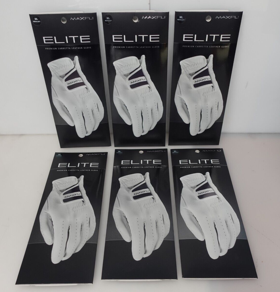 Maxfli Men's Left Elite Golf Glove Size ML (6 pack) New