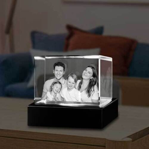 3D Crystal Photo Customize Your Pictures in Rectangle Crystal Christmas Gift - Picture 1 of 8