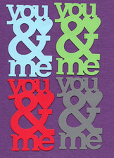 YOU AND ME  4 die cuts scrapbook cards