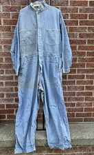 Vintage Blue Herringbone Stone Cutter Coveralls Size 48 Sanforized Union Made US
