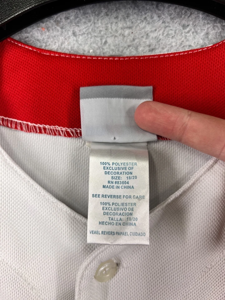 Los Angeles Angels Baseball Jersey Youth Extra Large White Red #48 Torii Hunter - Image 4 of 4