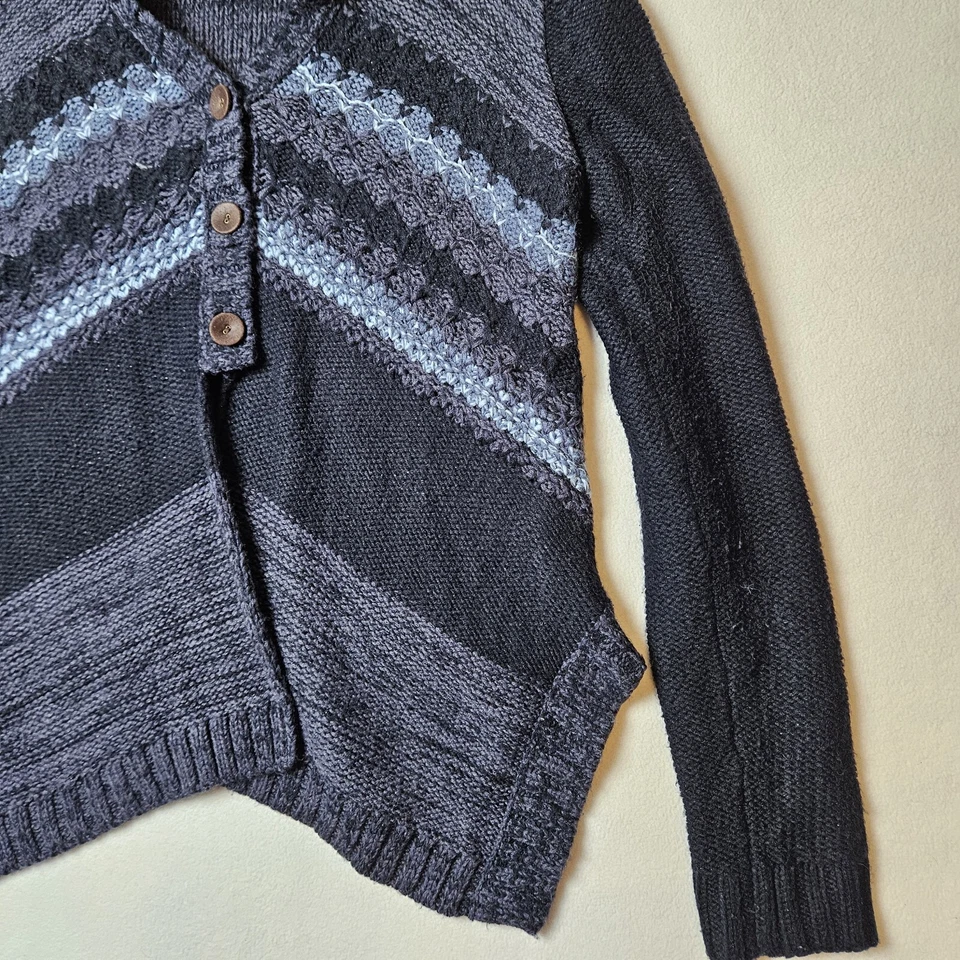 Cárdigan BKE Hebilla Suéter Sudadera con Capucha 3 Botones Estilo Suroeste Mujer Grande Azul Foto 4 de 4