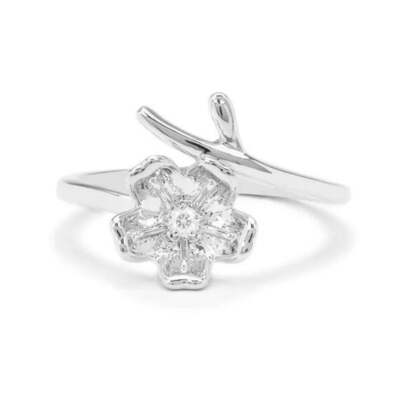 925 Sterling Silber Singida Tansanischer Zirkon Ring (0,06ct)