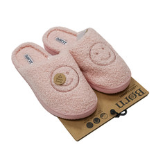 Born Women's Slippers Fluff Pink Small 5-6 Memory Foam Non-Slip 100 Polyester