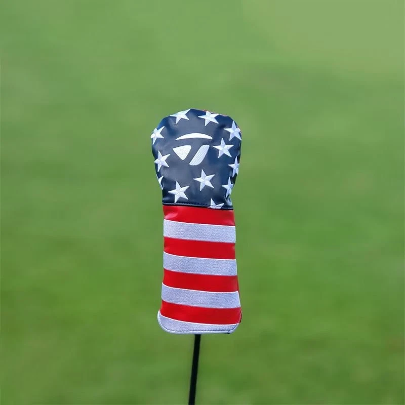 Taylormade USA Stars & Stripes Leather Driver, Wood, Hybrid Head Cover 4pcs Set - Image 3 of 4