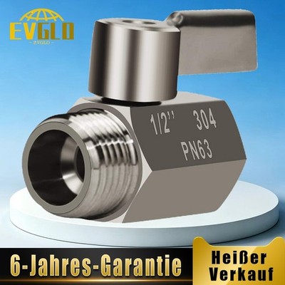 Mini Kugelhahn Absperrhahnm Edelstahl 1/2 Zoll NPT Innengewinde/Aussengewinde