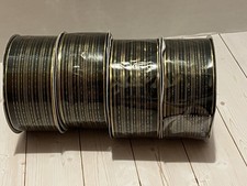 lot of 4 new rolls wired edge ribbon black gold striped 2  wide Target