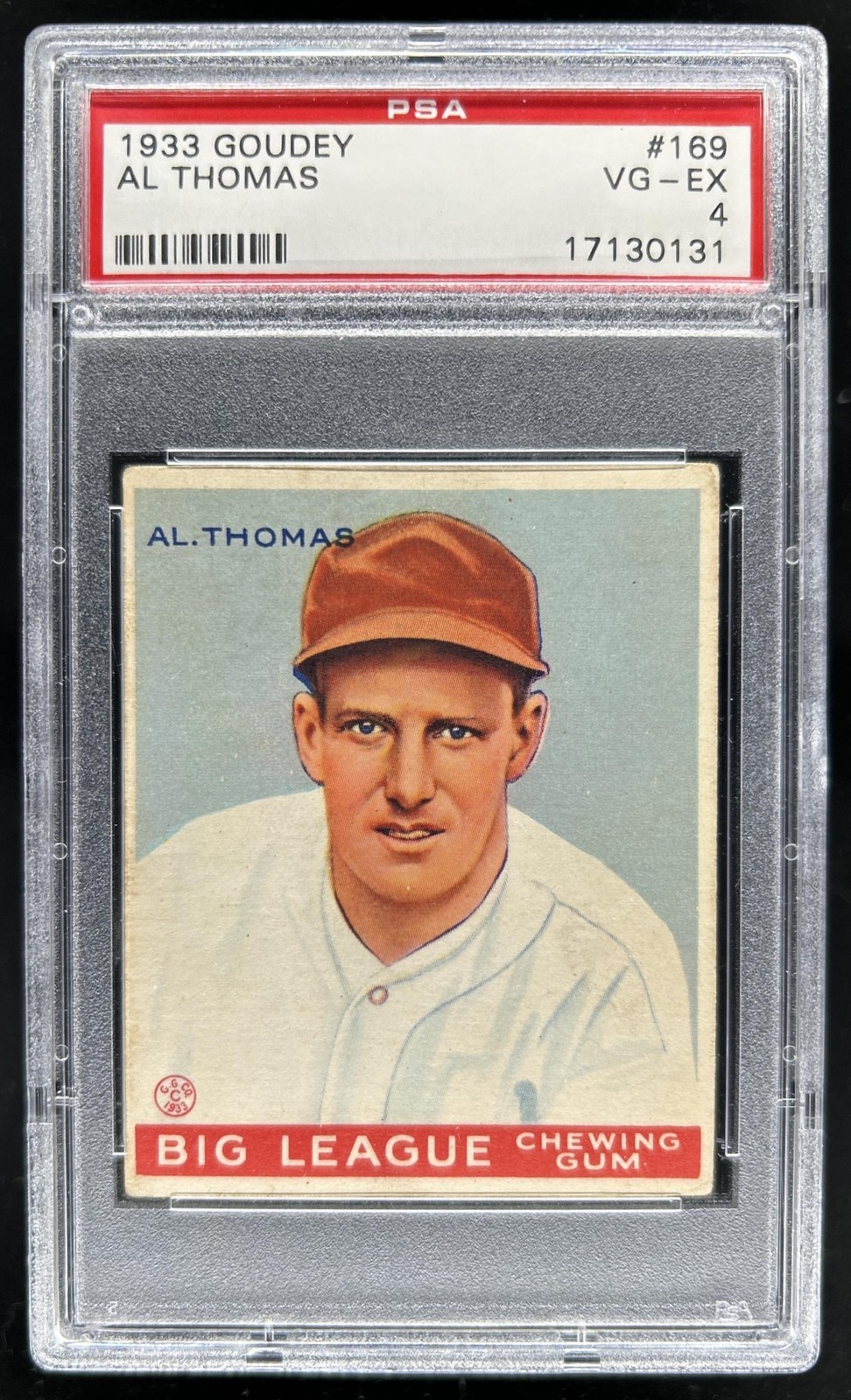 1933 Goudey R319 Tommy Thomas Rookie RC #169 Senators PSA 4
